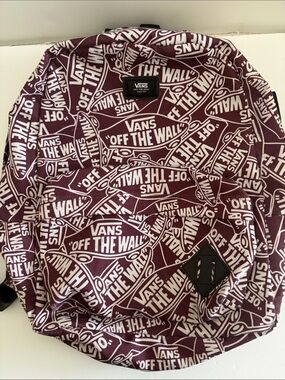 VANS OFF THE WALL Logo backpack Burgundy and white color school kids